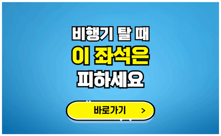 비행기 탈 때 이 좌석은 피하세요