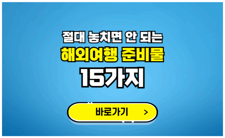 절대 놓치면 안 되는 해외여행 준비물 15가지