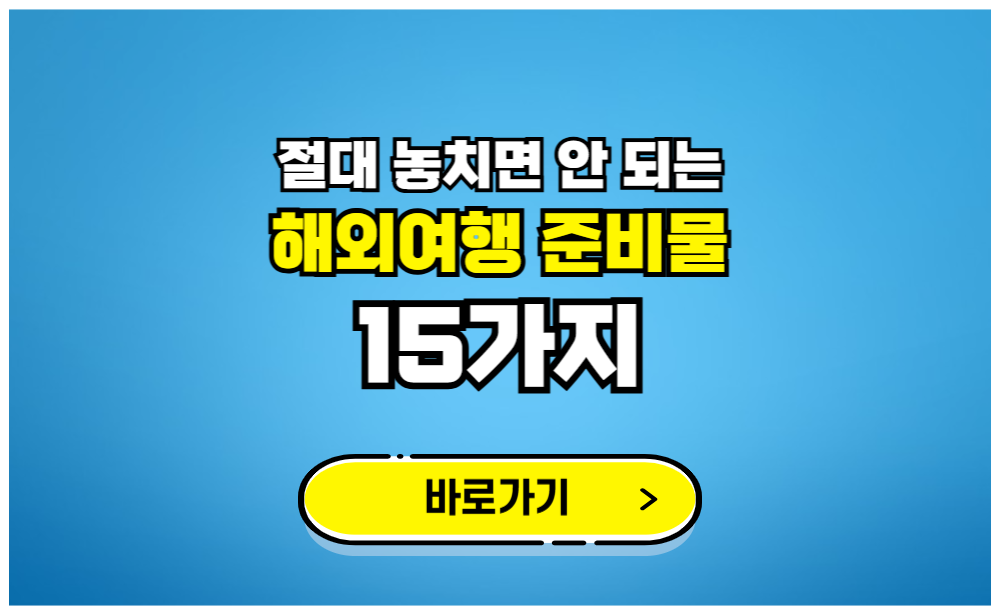 절대 놓치면 안 되는 해외여행 준비물 15가지